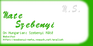 mate szebenyi business card