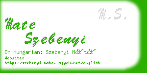 mate szebenyi business card